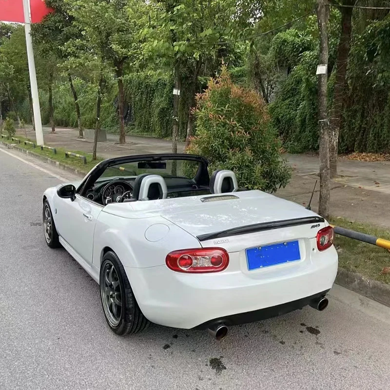 Car-styling For MX5 NC NCEC Roster Miata EPA Type 3 Carbon Fiber Rear Spoiler Glossy Fibre Trunk Wing Lip(PRHT Hard Top Only)