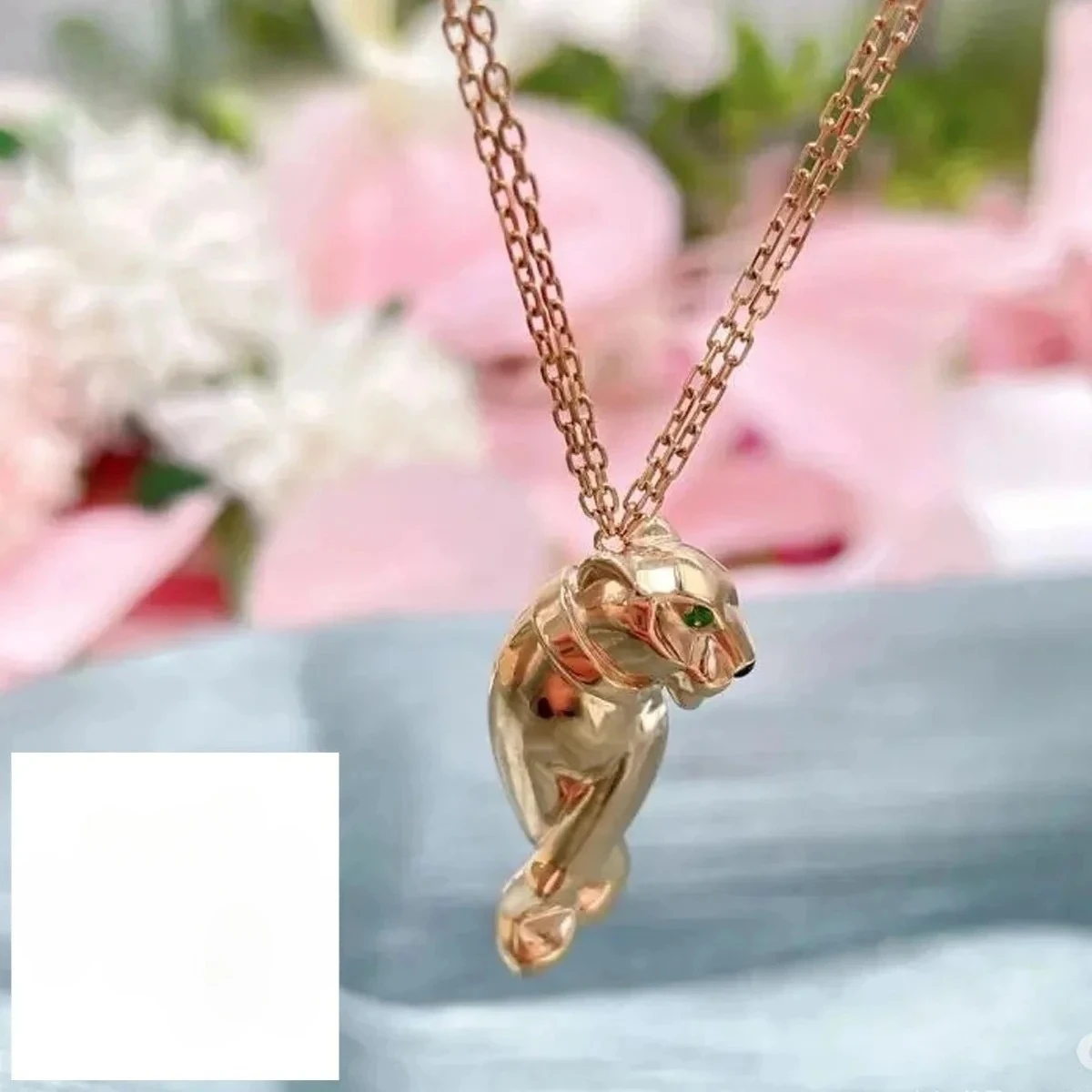 

Trendy Design S925 Double Chain Cheetah Zircon Necklace Pendant Luxury Party Workplace Essential Jewelry - Birthday Gift
