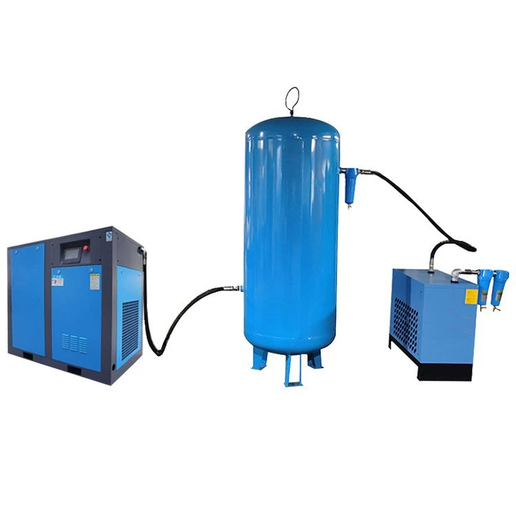 Energy-saving permanent magnet variable frequency screw air compressor high pressure air pump non-silent oil-free