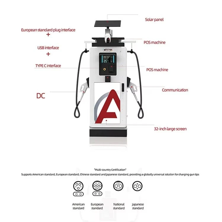 82kw Ac Solar Hybrid Charger Electric Commercial Ev Dc Floor-mounted Vehicle Fast E v Charging Stations for Electric Car