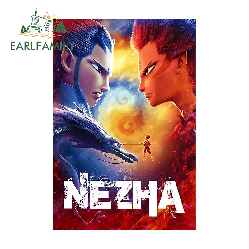 EARLFAMILY Poster Image of Nezha2 Movie Car Stickers Decoration Funny Laptop Refrigerator Decal Graffiti Sunscreen Accessories