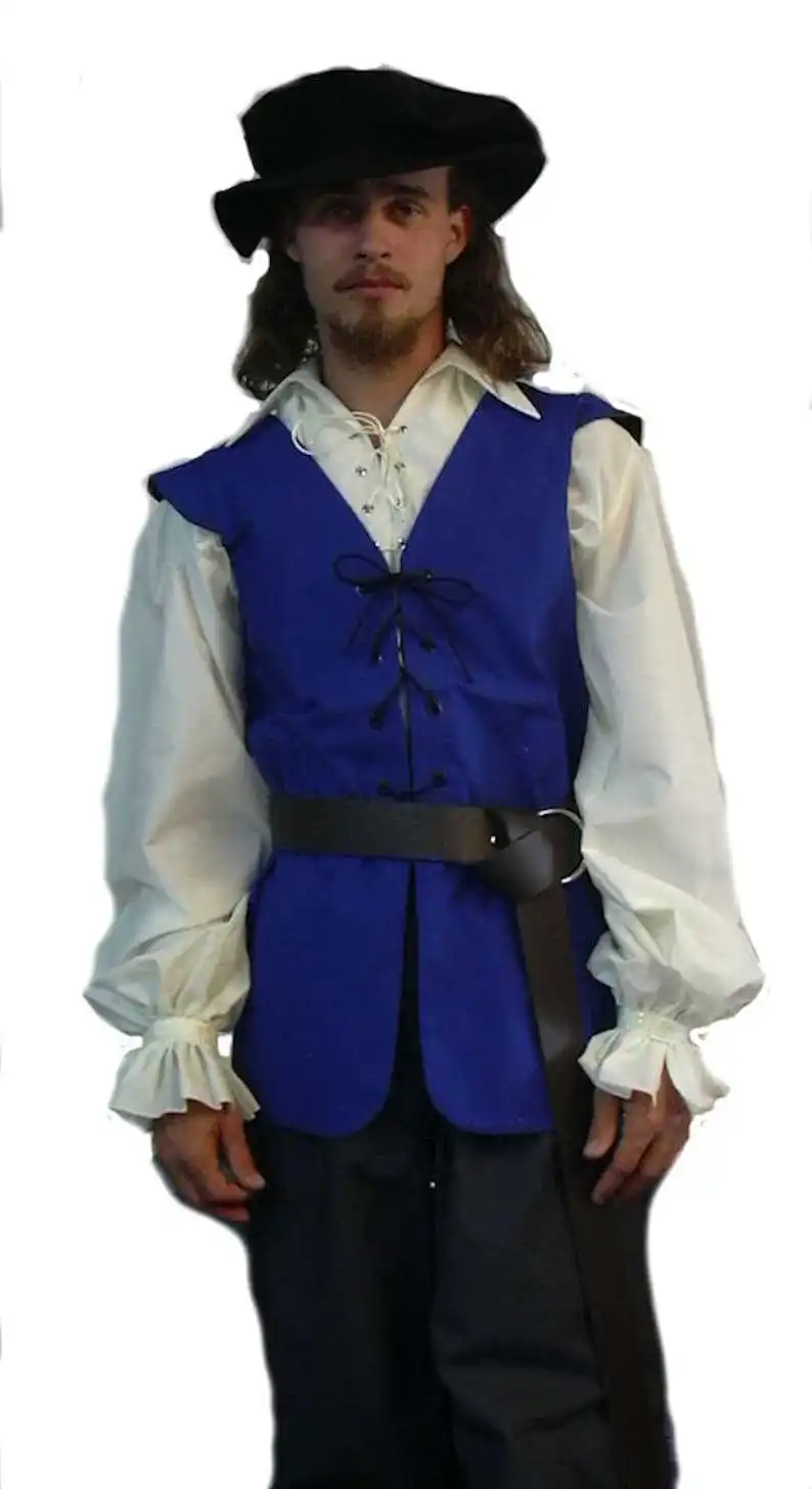 Steampunk Adult Pirate Vest Plus Size Men Costume Carnval Medieval Renaissance Gothic Sleeveless Vest S-XXXL