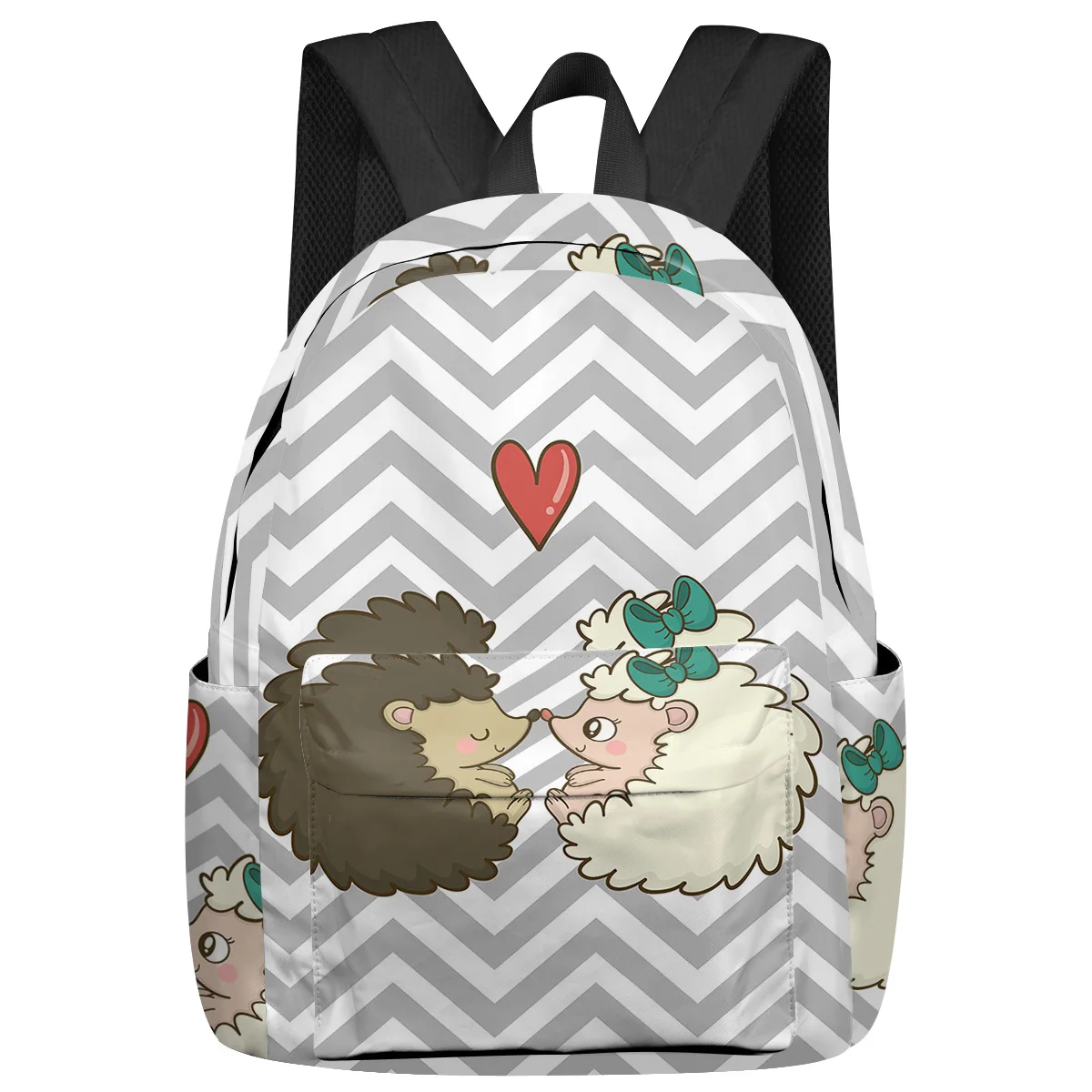 

Geometric Stripes Loving Hedgehogs Large Capacity Backpack Men Laptop Bags High School Teen College Girl Student Mochila