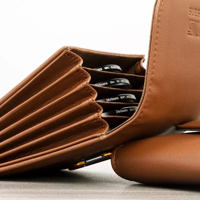 7artisans 5-карманная сумка для хранения фильтров из искусственной кожи, устойчивая к царапинам, защитная сумка для фильтров, противоударная, пылезащитная