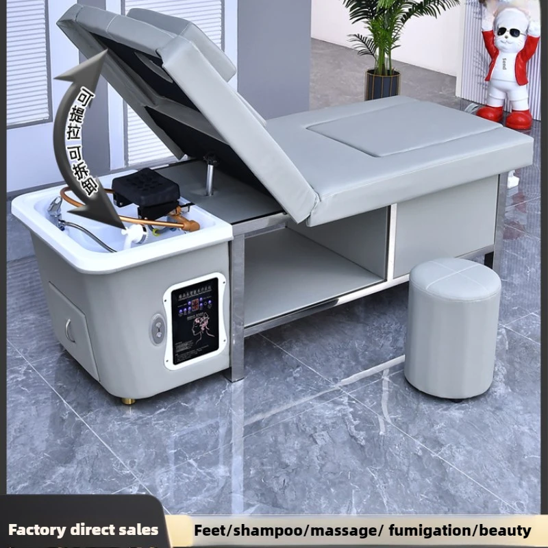 

hair treatment shampoo bed Water circulation beauty salon Barber shop special electric lifting foot bath massage integrated bed