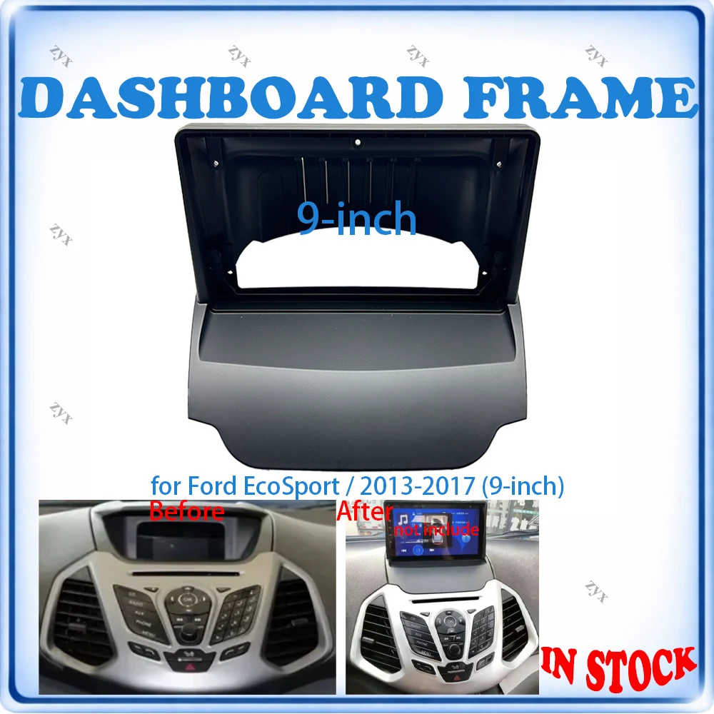 Car Radio Fascia Frame For Ford EcoSport 2013-2017 9 inch With Canbus Decoder & Wiring Harness Car Accessories Plug & Play