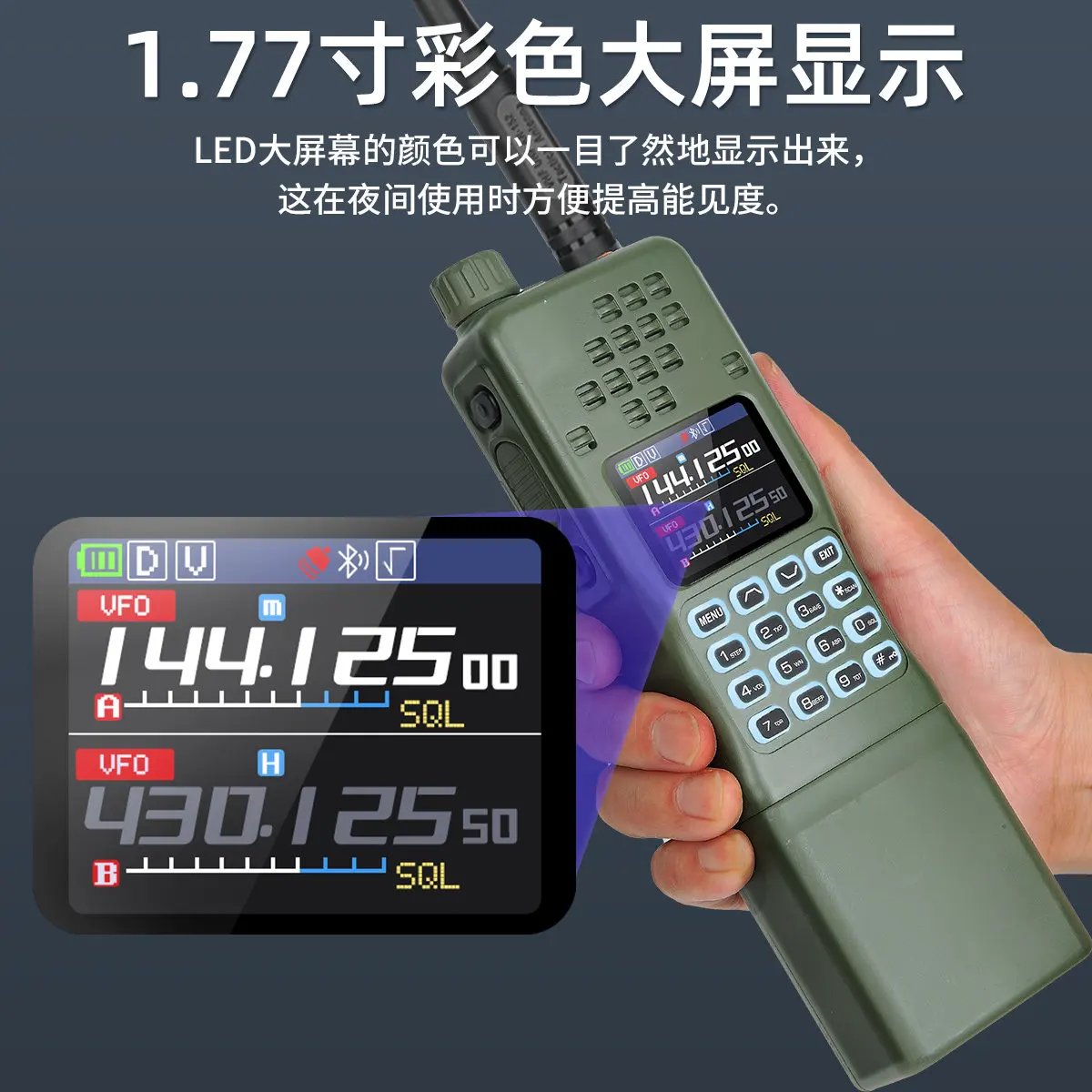 BAOFENG AR-152 PRO Walkie Talkie GPS Bluetooth Programming Multi Band Tri-power Tactial Long Range Ham Radio