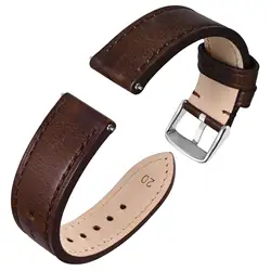 ANBEER Classic Leather Watch Strap, 18mm 20mm 22mm watchband, Suitable for Men and Women, Quick Release and Breathable