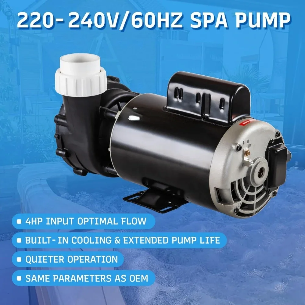 LINGXIAO SPA Pump, 4HP Hot Tub Pump - 2 Speed LX SPA Pump Motor 220-240V, 2