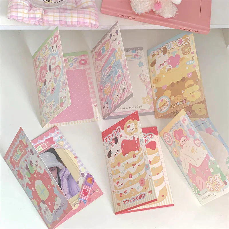 10PCS Korean Ins Fashion Cute Kpop 3-inch Photo Card Back Card Foldable Card Holder Fix Decor Paper Board DIY Packing Material