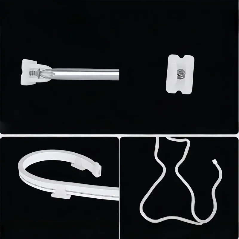 Transparent LED Strip Clips 76 pcs, Self-Adhesive, for TV Background Wall and Ambient Lighting, Waterproof, Easy Install