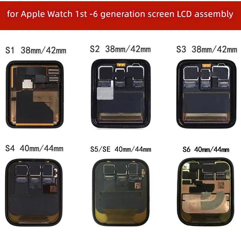 For iWatch Series 1/2/3 LCD Display Touch Screen Digitizer Assembly For Apple Watch Series 4 5 6 7 8 LCD + Frame adhesive + Tool