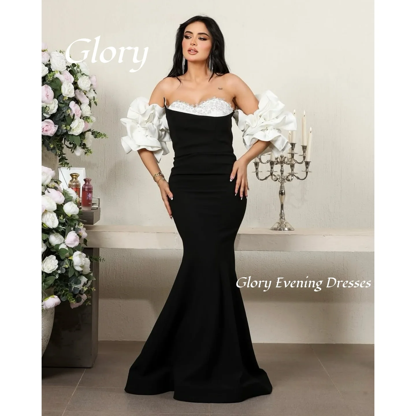 

White Sequins Evening Dress Beadings Mermaid Elegant Vintage Prom Dress Sweet Simple Customized Formal Occasion Party Gowns