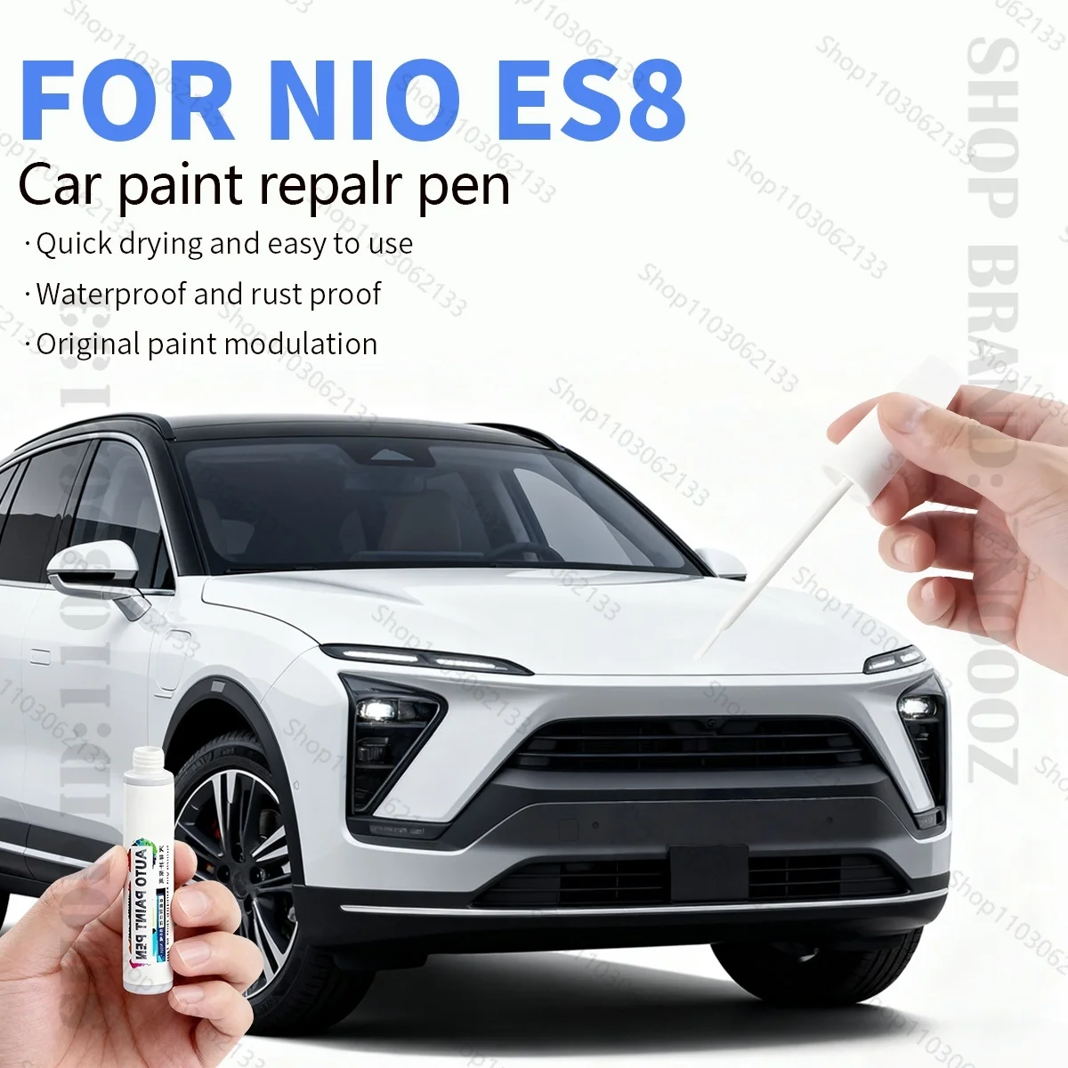 

Ручка для ремонта автомобильной краски, аксессуары для ремонта царапин, синий, коричневый, зеленый, облако, белый, черный, серый, золотой для 2017-2025 NIO ES8