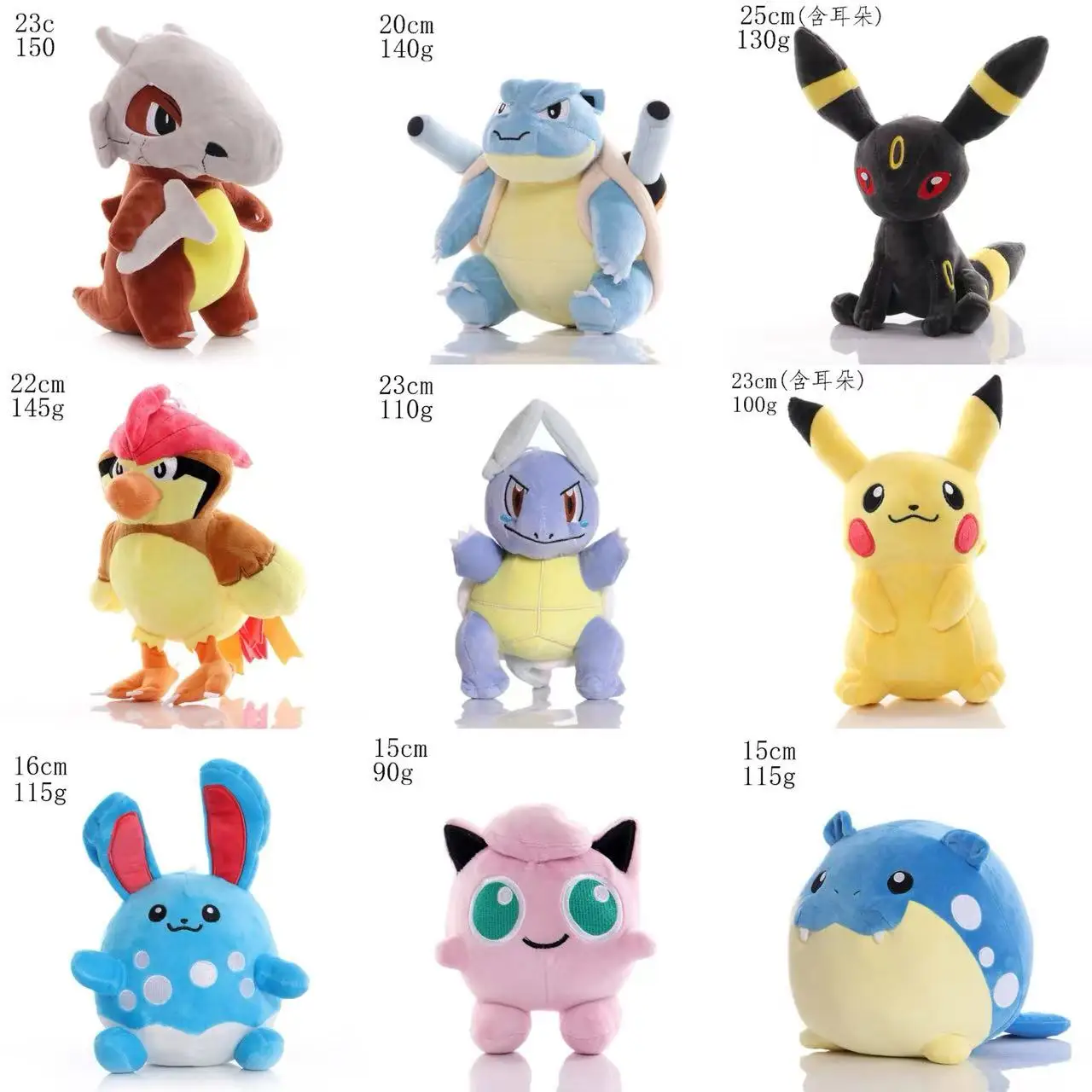 Cute Pikachu Plush Toy Pokemon Charmander Squirtle Bulbasaur Stuffed Doll Eevee Scorbunny Gengar Snorlax Christmas Gifts