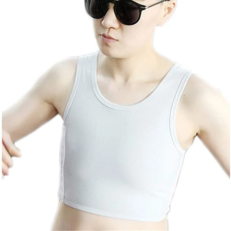 HaleyChan Damen Brustbinder Tomboy Trans Lesben Buntes Mesh Plus Size Kurzes Tank Top FTM Korsett Top Crop Top Damen Weste