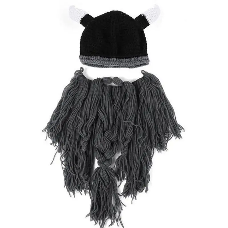 Bonnet à barbe Viking drôle 652F, chapeau en corne, accessoires Cosplay fête d'halloween exquis, capuchon d'oreille pour