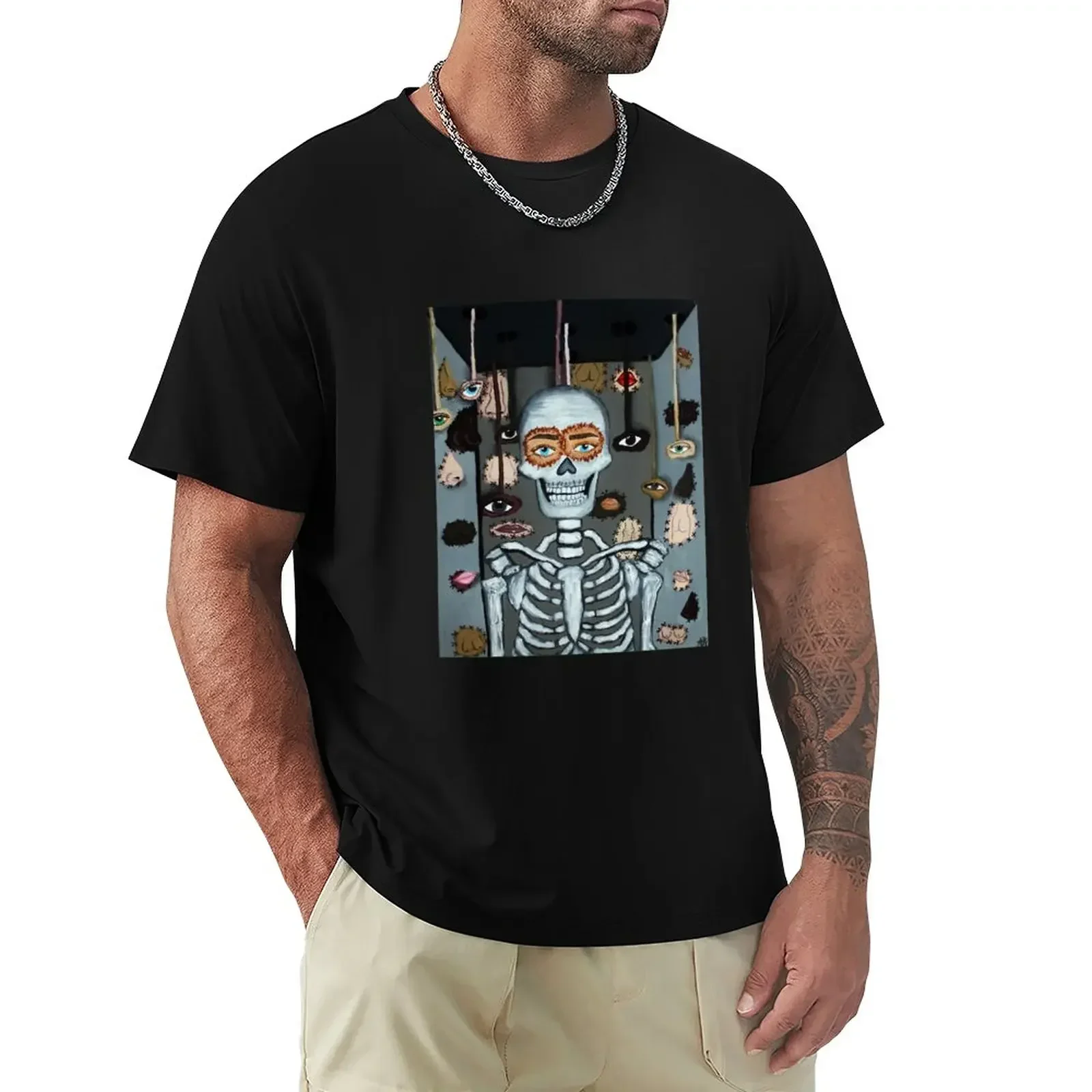 YHLQMDLG Skull Bad Bunny T-Shirts Beauty is in the Eye of the Outsiders T-Shirt graphic tees boys animal print mens graphic 2024