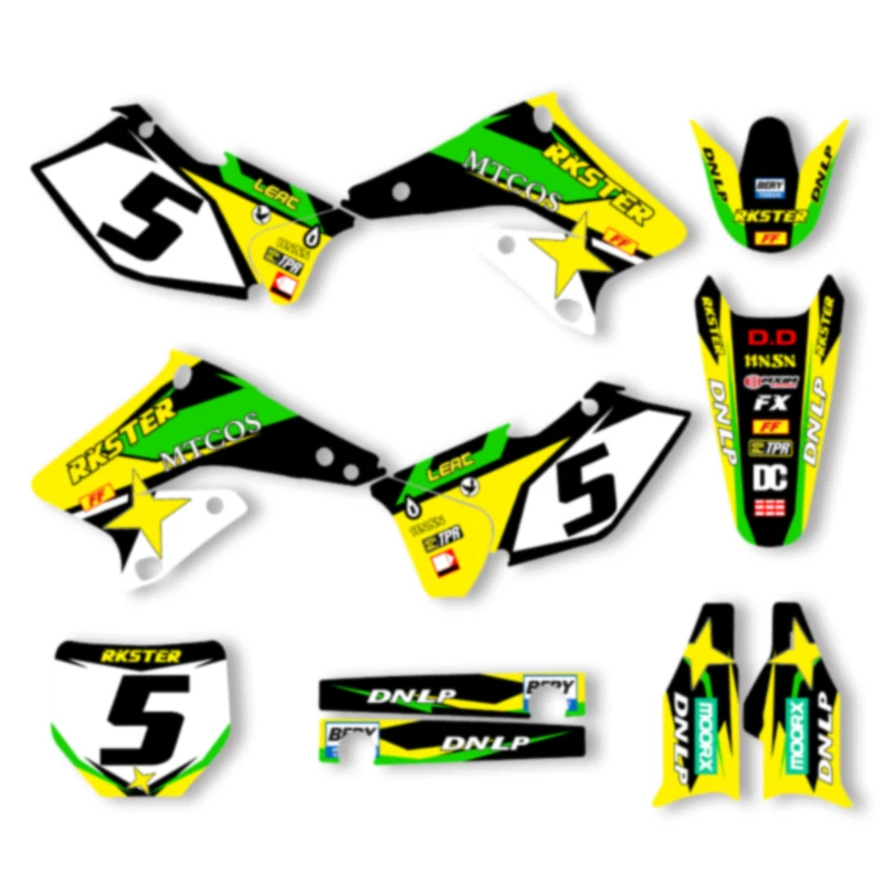 

DSMTECH Custom Team Graphics For SUZUKI RMZ250 RMZ 250 2004 2005 2006 Decals Stickers Motorcycle Background Custom 001