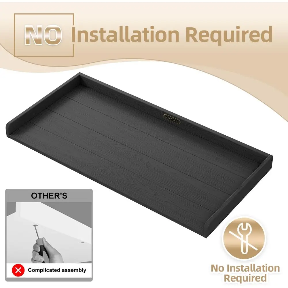 Housse de comptoir pour lave-linge et sèche-linge, imperméable en HDPE noir, pour buanderie, sans fuite, organisation facile