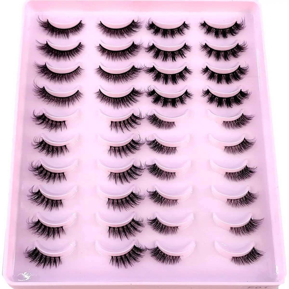 New 20 pairs natural thick false eyelashes half+full eye mix long makeup 3d faux mink eyelashes extension eyelashes for beauty