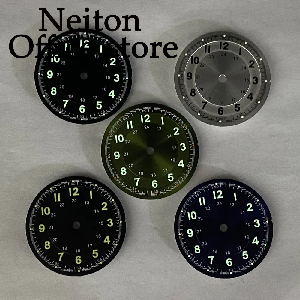 NEITON 29mm sterile dial silver watch dial luminous fit NH35 movement ETA2824 Miyota8215 MingzhuDG2813 3804 Watch Accessories