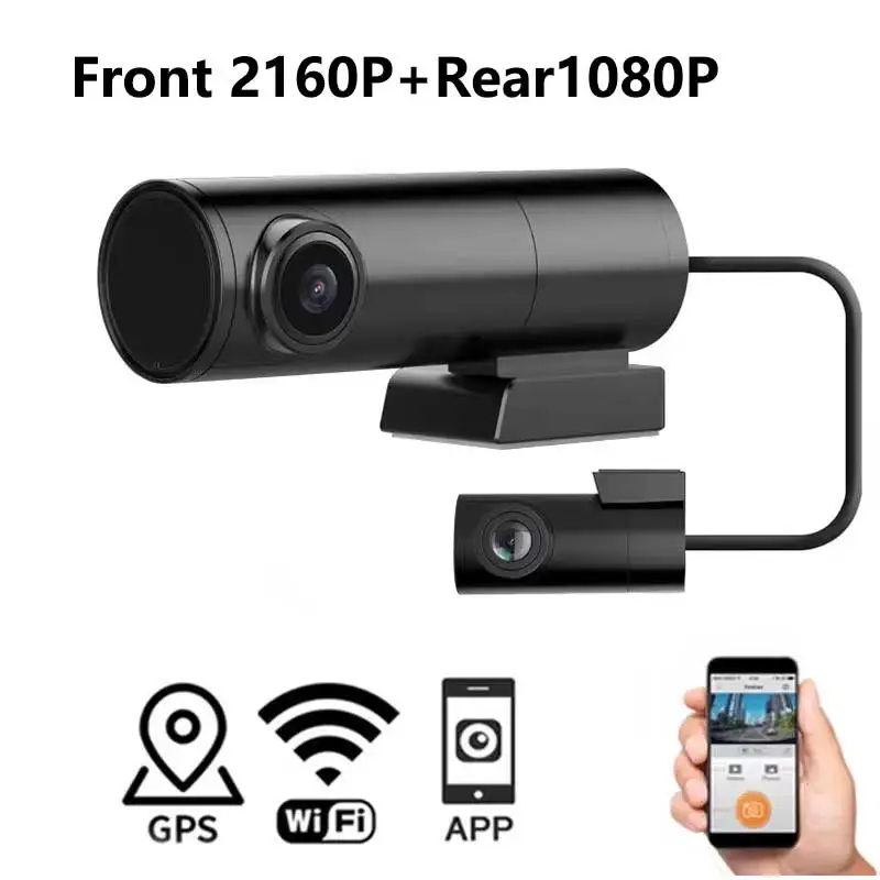 

New Mini Hidden 4K Car Dash Cam Front Rear Dual Camera DVR Detector GPS WiFi APP Control Video Recorder 24H Parking Monitor