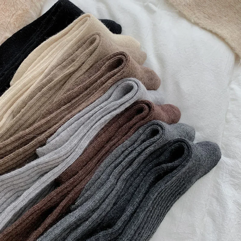 Thigh High Stockings Women Autumn Winter Thick Warm Knee High Socks Wool Cashmere Thermal Long Socks Thigh High Socks Stockings