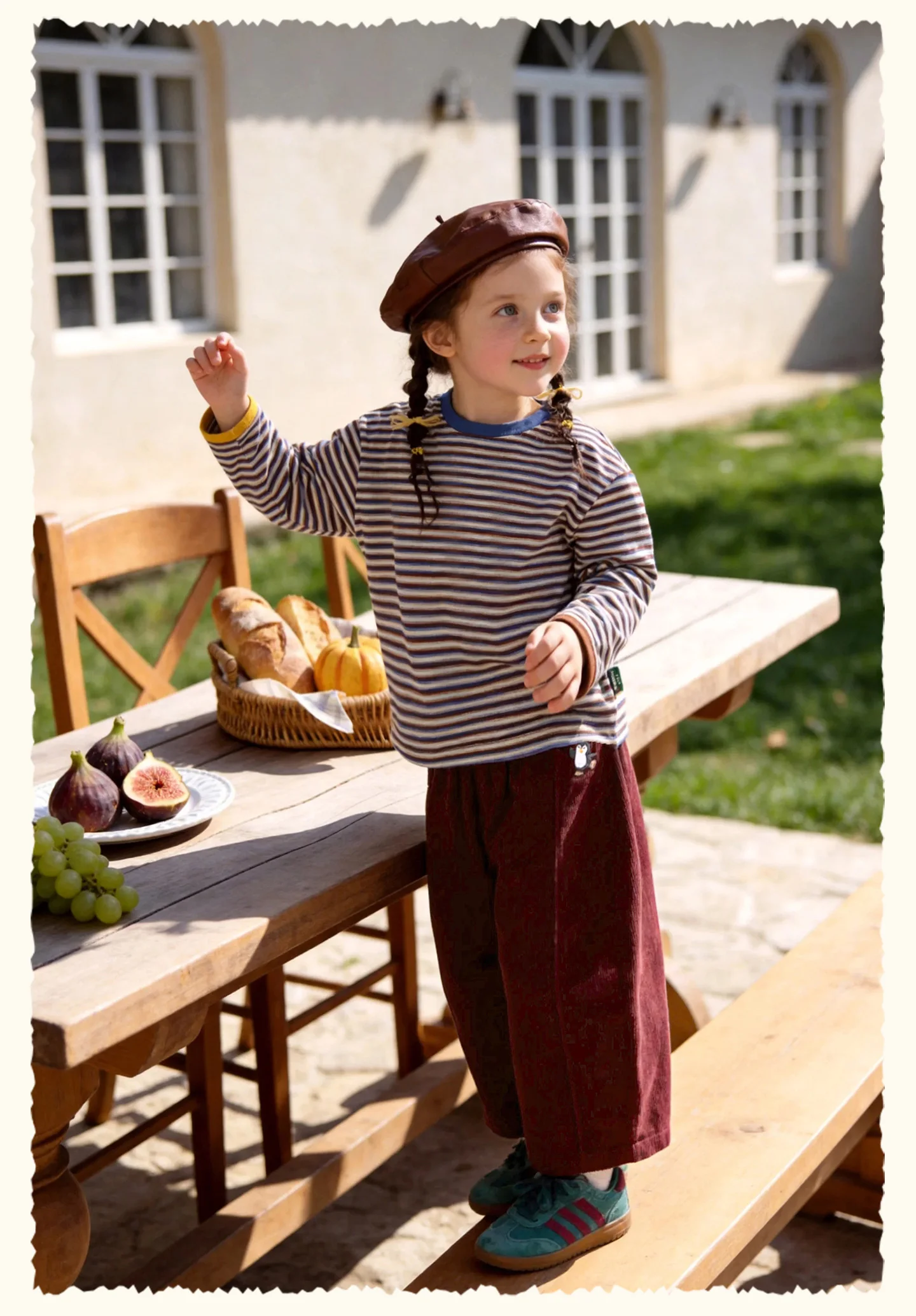 Amila 2026 Herbst Neue Kinder-Freizeithose mit seitlicher Pinguin-Verzierung Vintage Niedliche Atmosphäre Vielseitige Hose – Detail 22