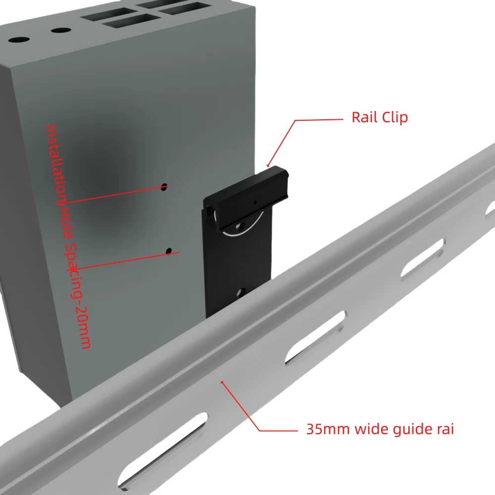 

35mm Track Latch Aluminum Alloy 20mm Wide for Switches And Other Electrical Equipment Installation