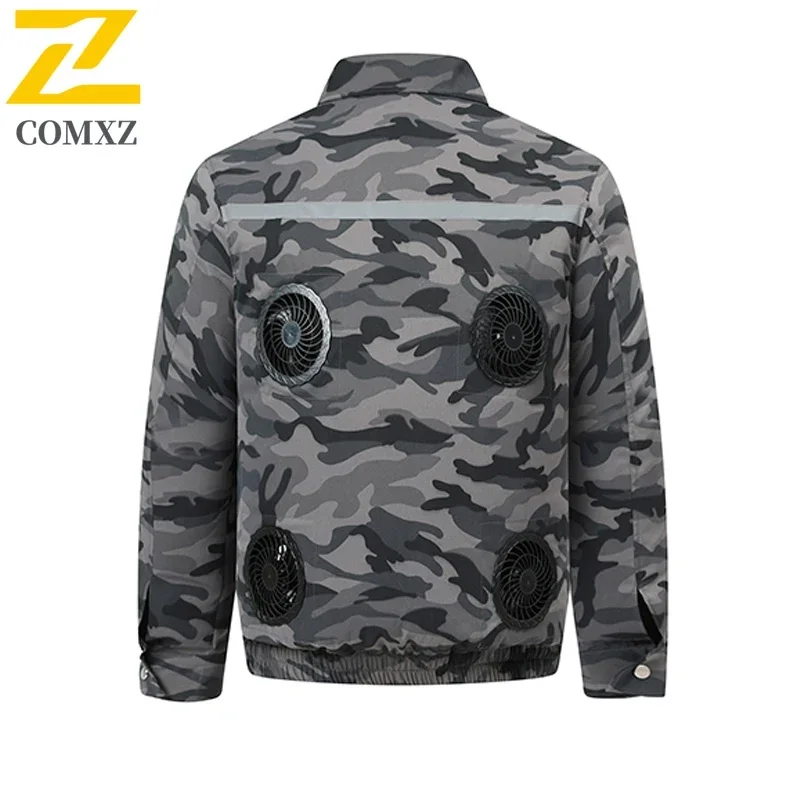 New Smart 4 Fan Jacket Summer Ice Jacket Outdoor Refrigeration Air Conditioning Clothes Men Hunting Cooling Camouflage Work Coat