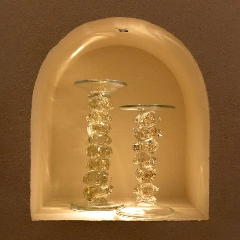 الفاخرة كتلة زجاجية كومة شمعة حامل رومانسية ضوء الشموع عشاء جو طاولة طعام غرفة المعيشة المنزلي اكسسوارات الديكور