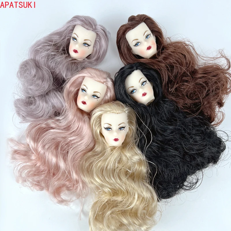 Colorful Wavy Curly Hair Fashion Doll Head For 11.5\