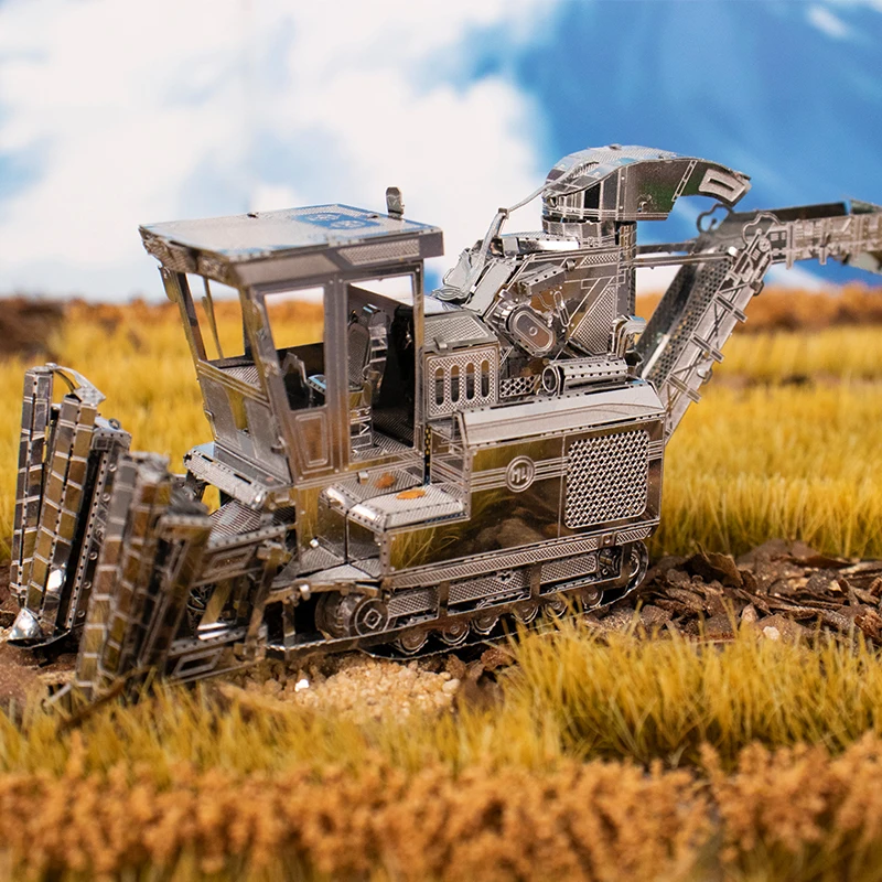 Art Model 3D Metal Puzzle Agricultural machinery wheat harvester Model kits DIY Laser Cut Assemble Jigsaw Toy For Children