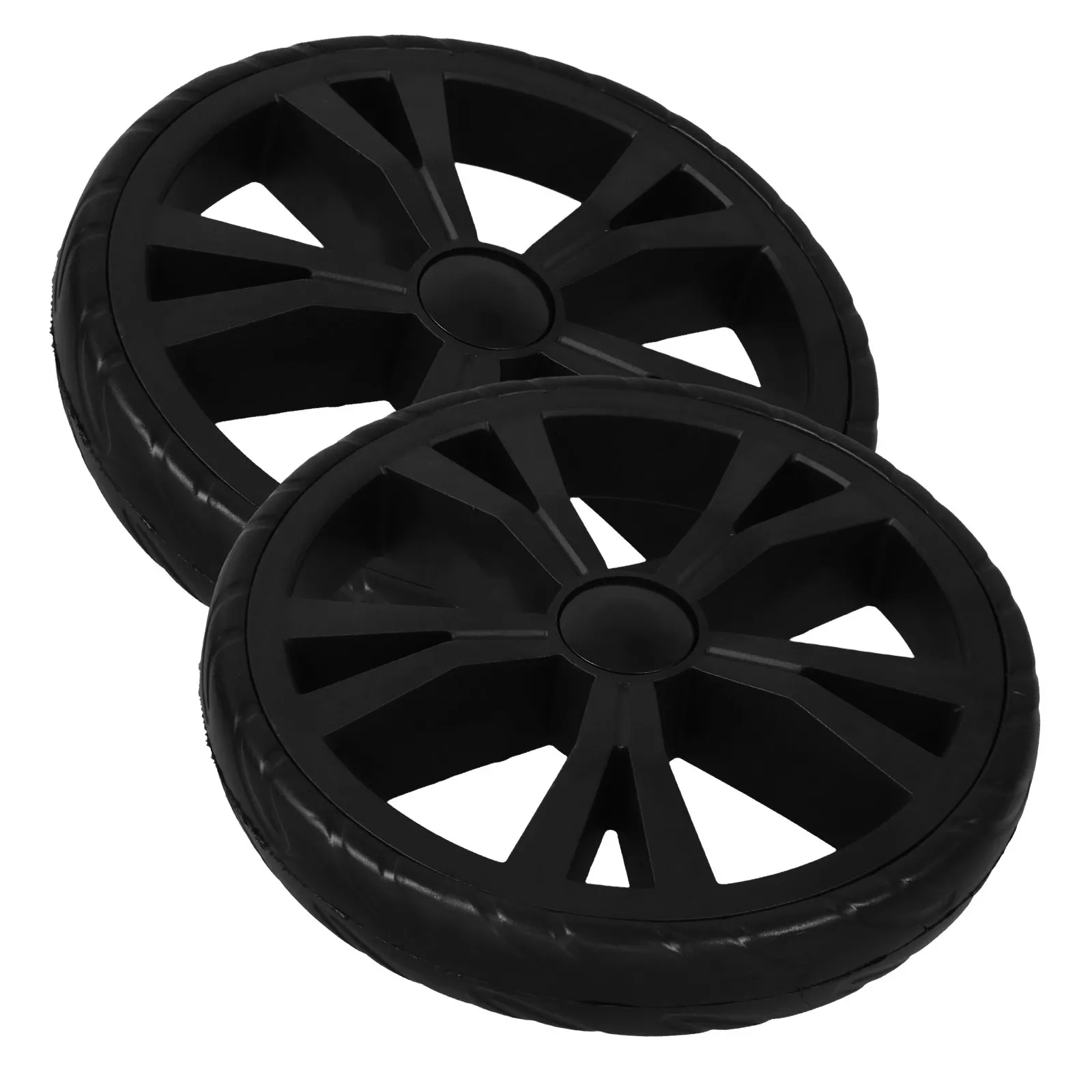 2Pcs Foldable Shopping Cart Wheels Plastic Replacement Caster Wheels for Stair Climbing Grocery Trolley Wheelchair Luggage Cart