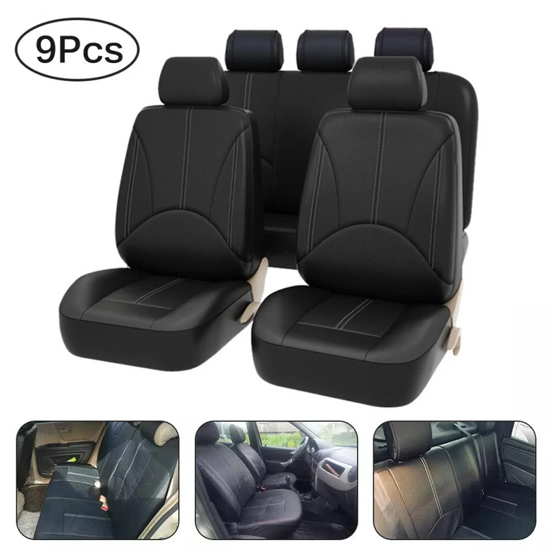 Car Seat Cover Breathable PU Leather Full Surrounded Seat Protector Universal Vehicle Seat Cushion Suitable For Most Cars