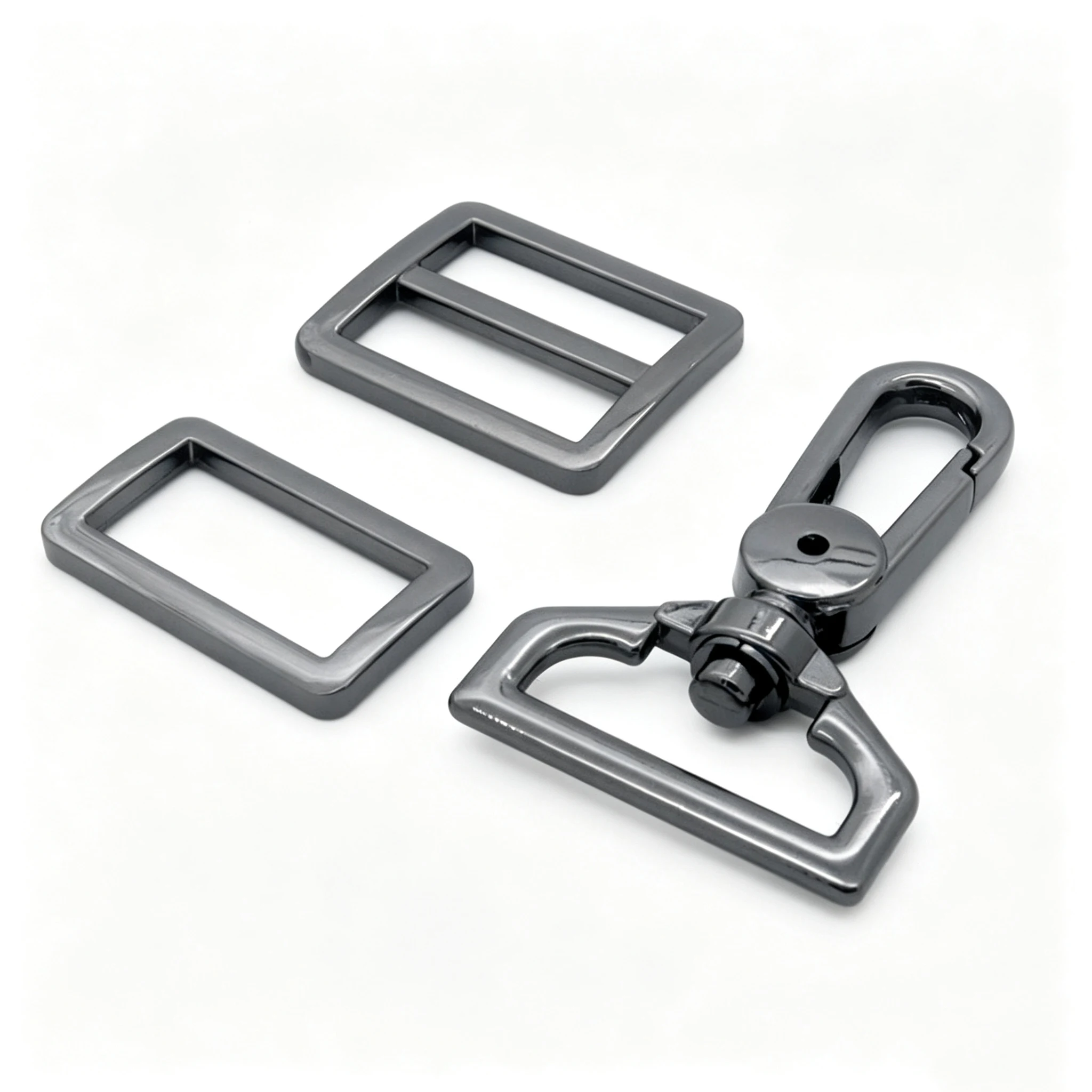 Cloxy 1 Set 25-38mm Metall-Gürtelschnallen-Set D-Ring Rechteckige Schiebeschnalle Drehbarer Hakenverschluss Taschenriemen-Zubehör – Detail 11