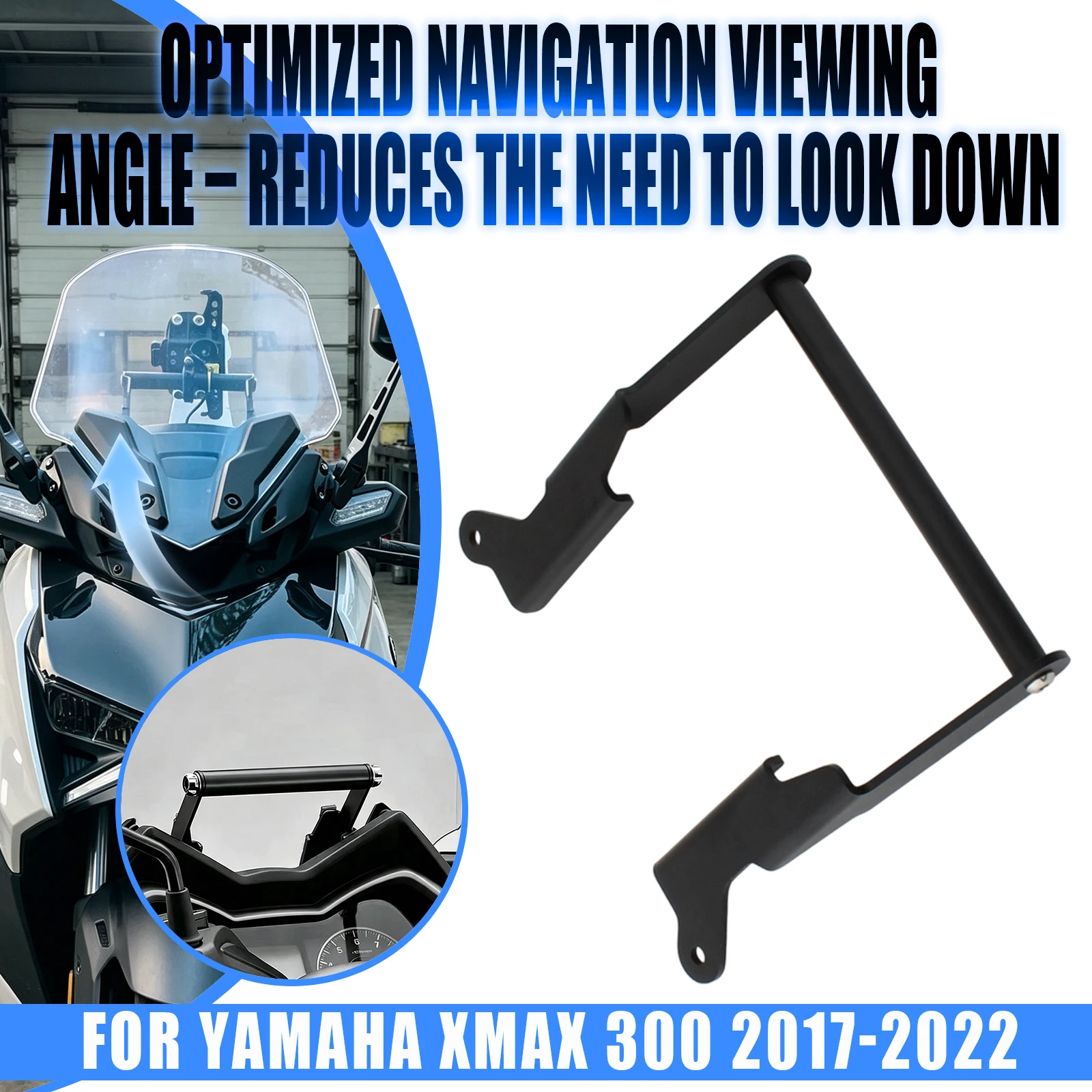 Motorcycle Navigation Bracket Phone Mount GPS Stand Anti-Vibration Crossbar 12mm 22mm For Yamaha XMAX 300 XMAX300 2017-2025