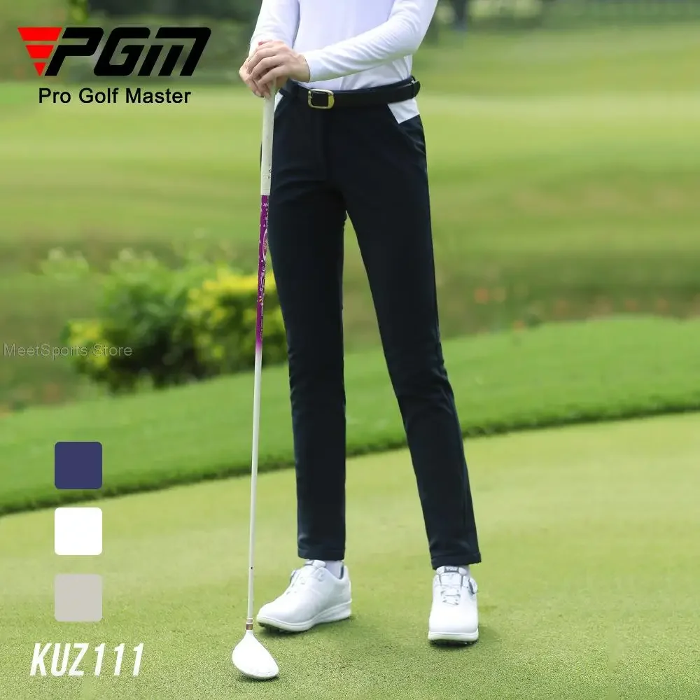 Pgm New Golf Pants For Women'S Trousers Plus Velvet Thicken Warm Pants Ladies Slim Fit Sportswear Leisure Ball Trousers Winter