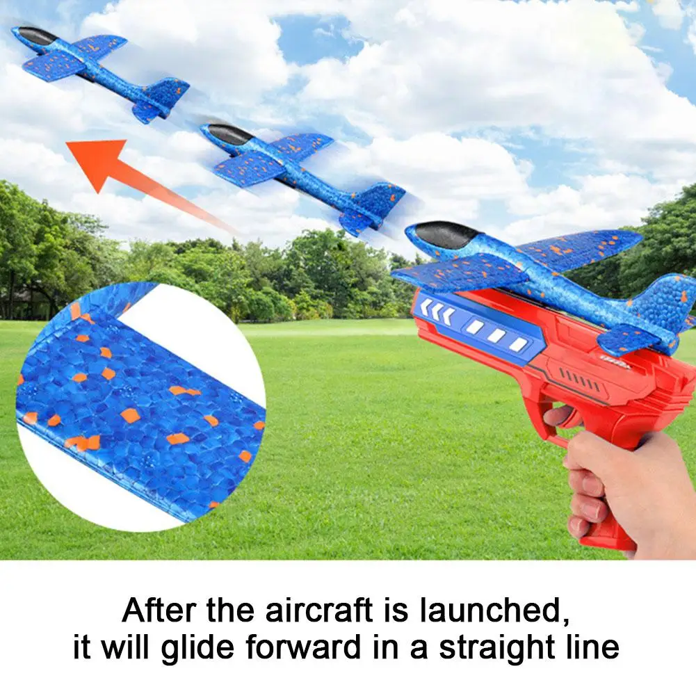 Игрушечный самолет, модель выброса одним щелчком мыши, пенопластовый самолет с 1 упаковкой, большой пенопластовый самолет, пусковая установка, пенопластовый самолет, подарки для детей