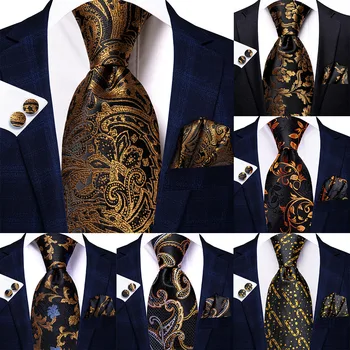 JTYYZQ Clásico Rojo Vino Jacquard Corbata De Boda Para Hombres Corbata De Seda Formal Traje Caja De Regalo Conjunto Floral Hombres Corbatas, D