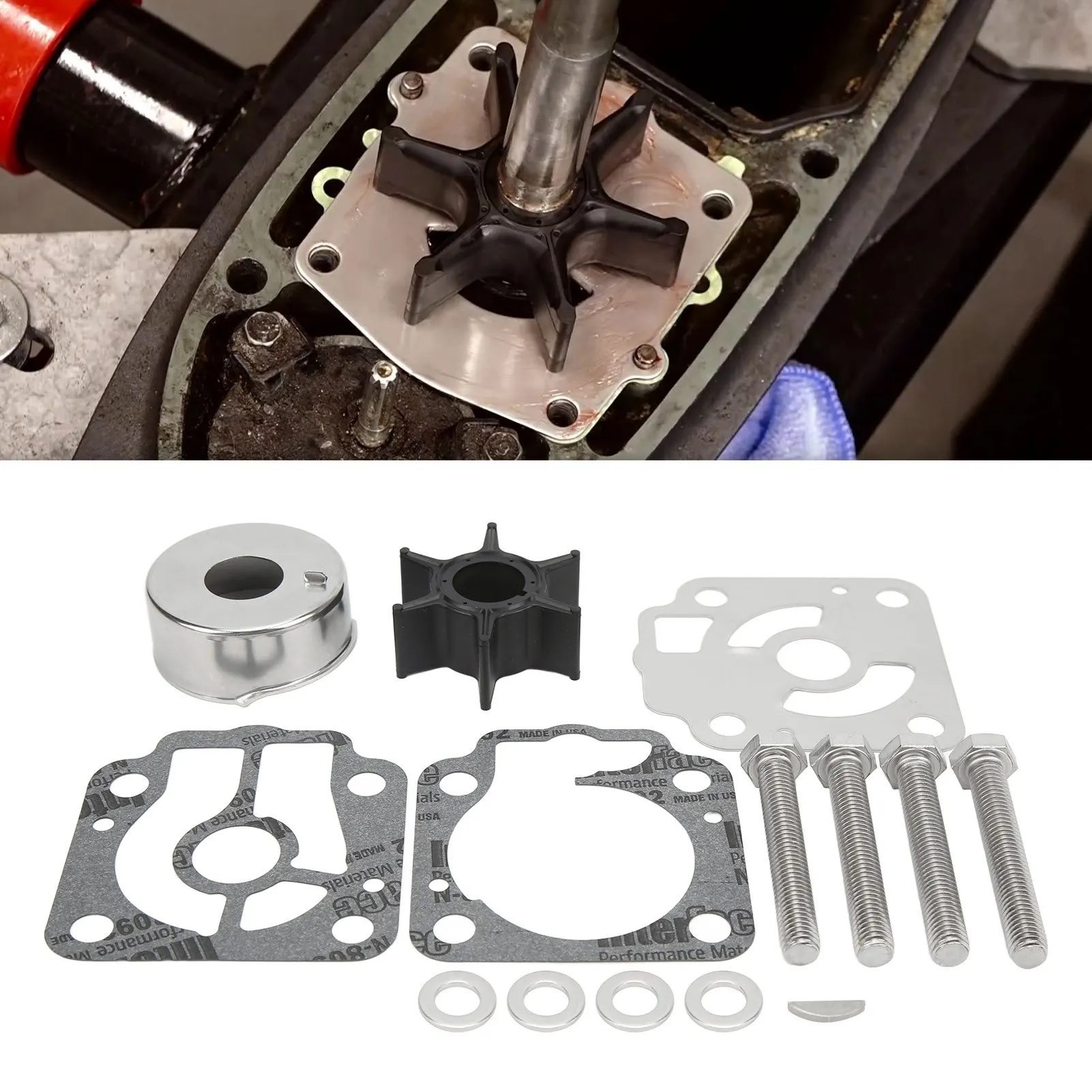 

Boat Engine Parts Impeller Repair Kit 3T5‑87322‑3 Replacement for Tohatsu 40/50 3T5‑87322‑