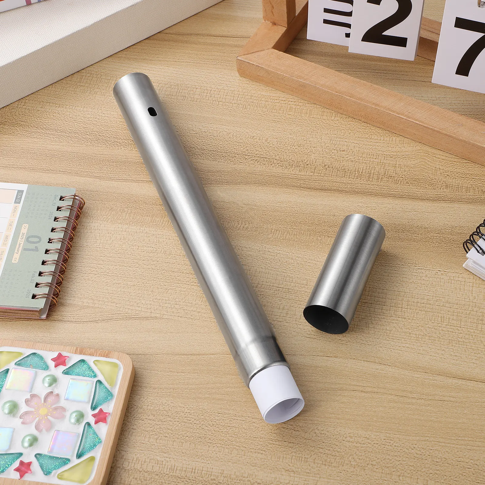 

Waterproof Stainless Steel Certificate Scroll Tube Birth Certificate Protector Sleeve Diploma Holder Tube for Home Office