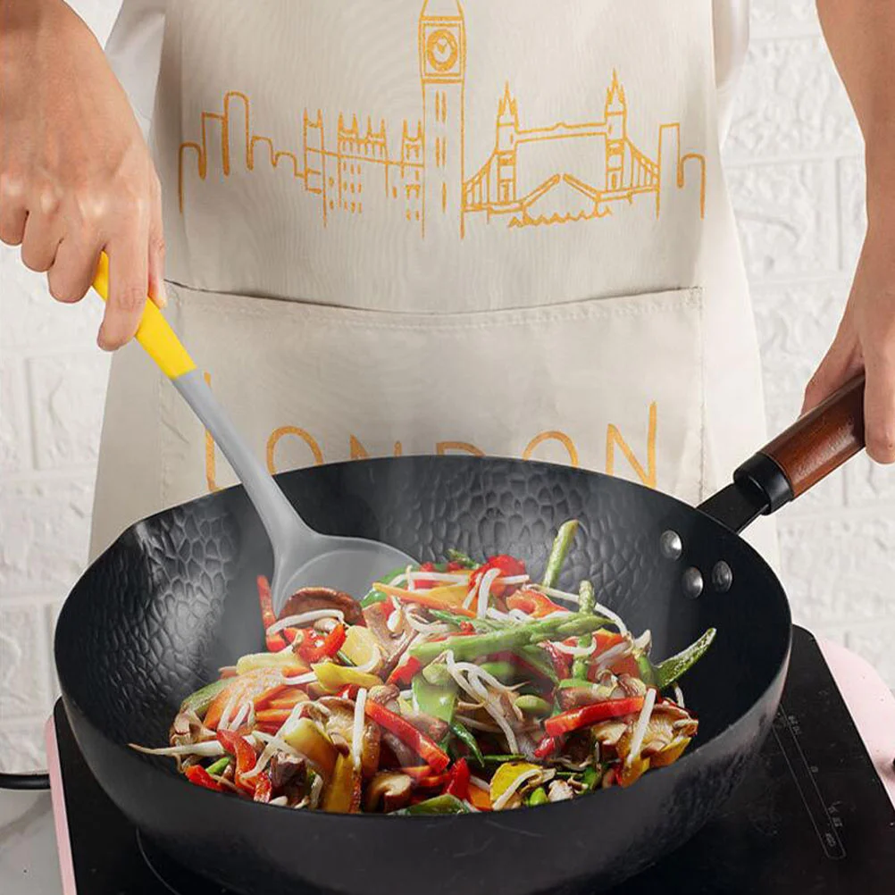 

1 set 1 Set Silicone Utensil Set 3-Piece Kitchen Cooking Tools Slotted Spoon Soup Ladle Spatula Heat-Resistant Non-Stick