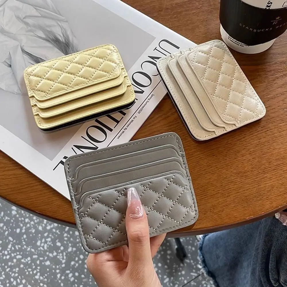Fashion Leather Card Holder Ultra-thin Multiple Card Slots Card Clamp Card Cover for Women Men Mini Change Pouch