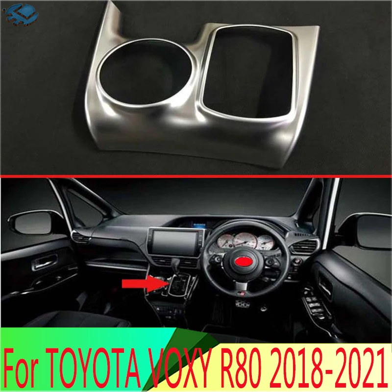 

For TOYOTA VOXY R80 Right Hand Drive 2018-2021 2019 2020 ABS Chrome Matte Gear Shift Panel Center Console Cover Trim