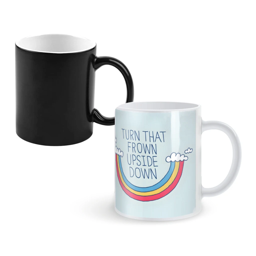 

Upside FrownCoffee Mugs And Mug Creative Color Change Tea Cup Ceramic Milk Cups Novelty Gifts
