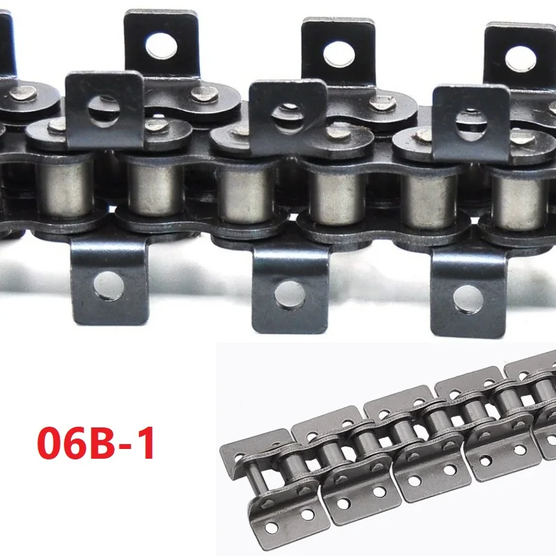 Double/Single Hole Short Pitch Roller Chain 06B Double Bend Ear Straight Industrial Drive Single Row For Enhanced Efficiency