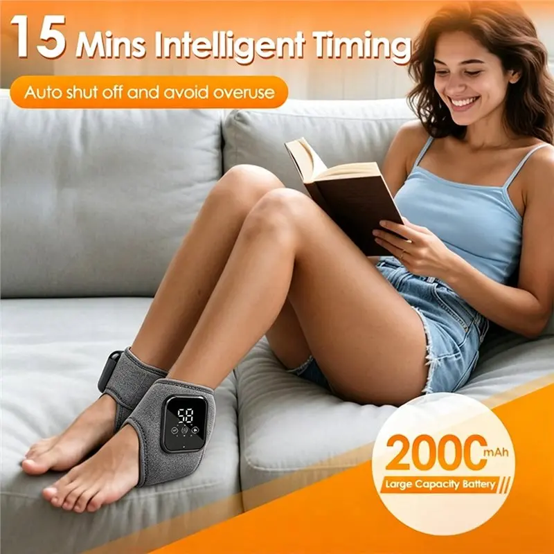 Rechargeable Foot And Ankle Warmer Massagers 3 Heating Levels 3 Speed Modes Heated Foot Massage Units