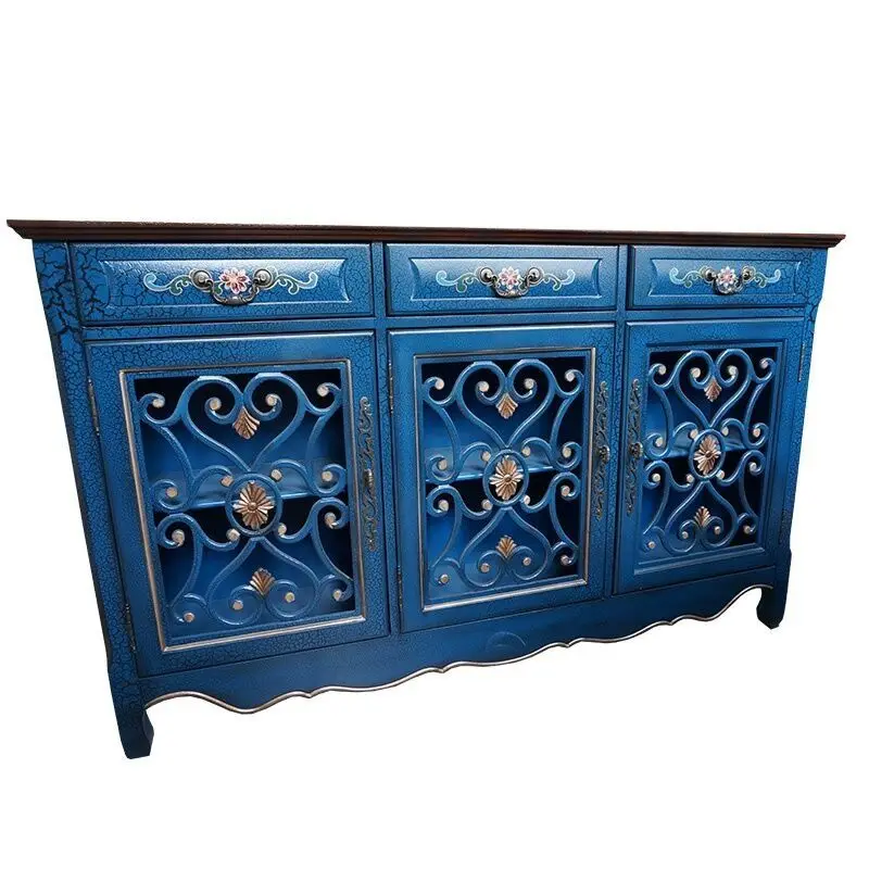 

American foyer shoe cabinet, solid wood household, large-capacity foyer cabinet, multi-functional balcony storage